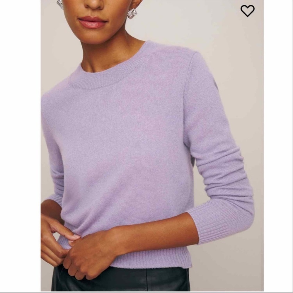 Reformation Dana Cashmere Crew Sweater Purple Small - Picture 3 of 13